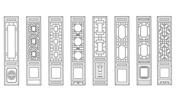 凤冈喜迎门中式花格CAD设计图样式大全