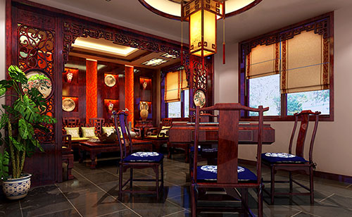 凤冈古典中式风格茶楼包间设计装修效果图